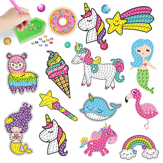 5D Diamond Painting Kits for Kids Unicorn Mermaid Rainbow Cute Animals Diamond  Art Stickers Handmade for Beginners Boys Girls - AliExpress